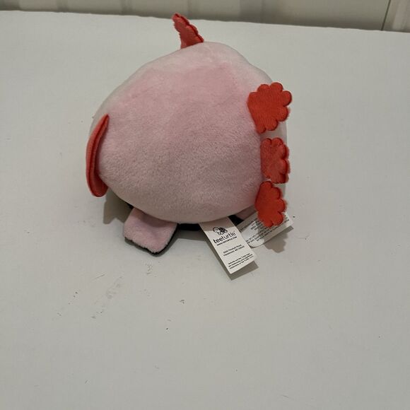 TeeTurtle 5” Axolotl Reversible Mood Plush Black and Pink Stuffed Animal Toy - Picture 5 of 9